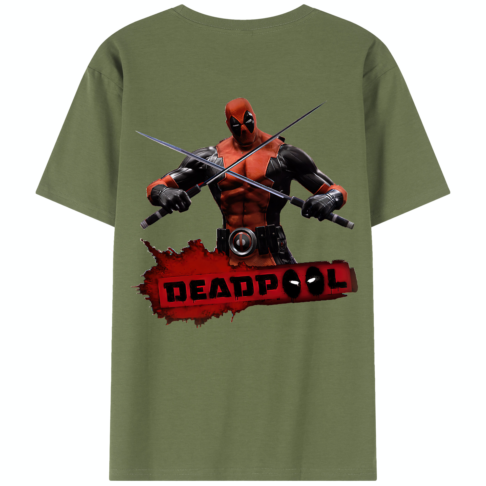 （画像用） Deadpool デッドプール 綿100％半袖Tシャツ（背面プリント）